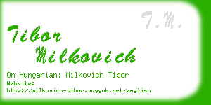 tibor milkovich business card